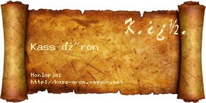 Kass Áron névjegykártya
